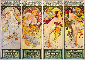 Mucha - Four Seasons, 1900