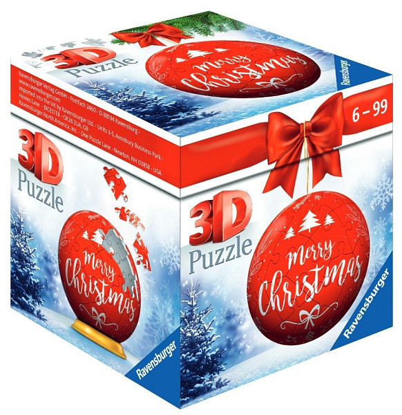 Puzzle-Ball Vánoční ozdoba červená